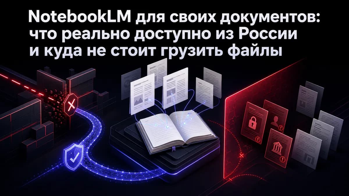 NotebookLM برای اسناد شخصی: چه امکاناتی از روسیه در دسترس است و کجا نباید فایل آپلود کرد