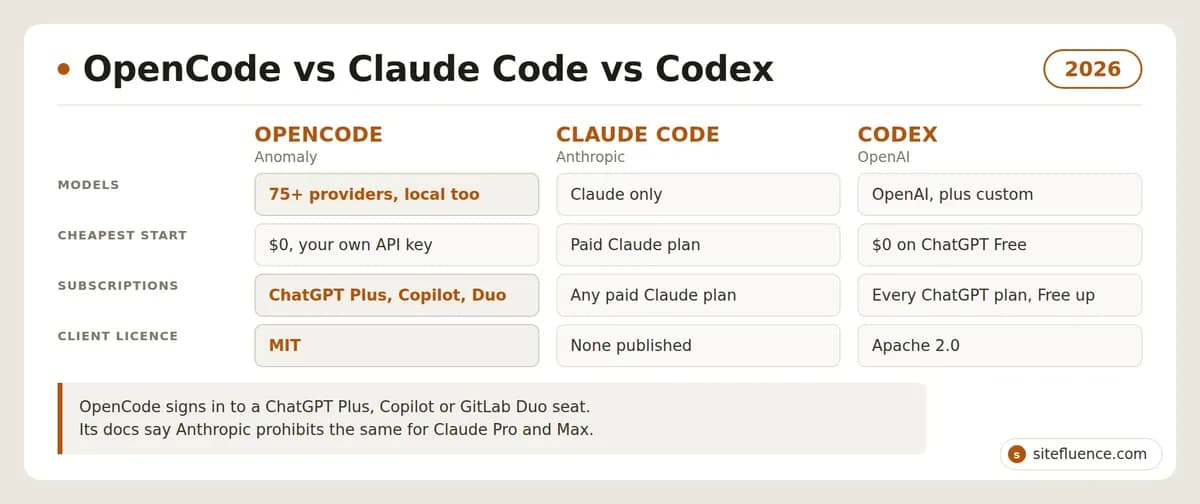 مقایسه OpenCode، Claude Code و Codex: کدام ابزار برنامهنویسی AI برای ۲۰۲۶ مناسبتر است؟