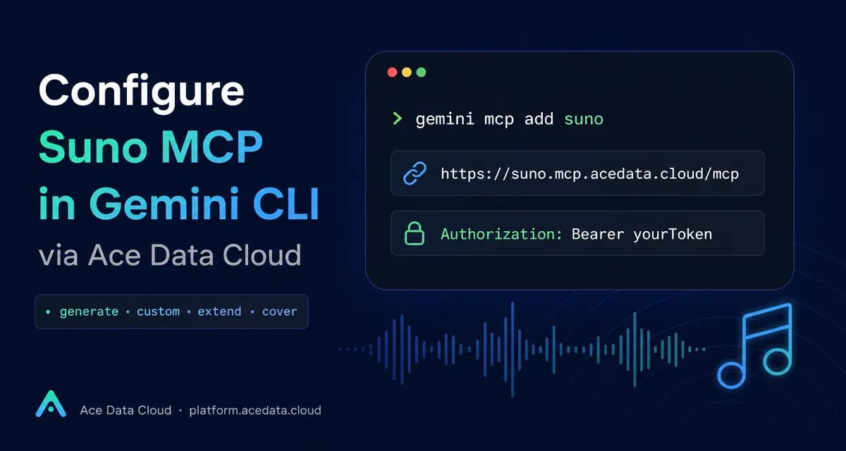 اضافه کردن تولید موسیقی AI به Gemini CLI با Suno MCP