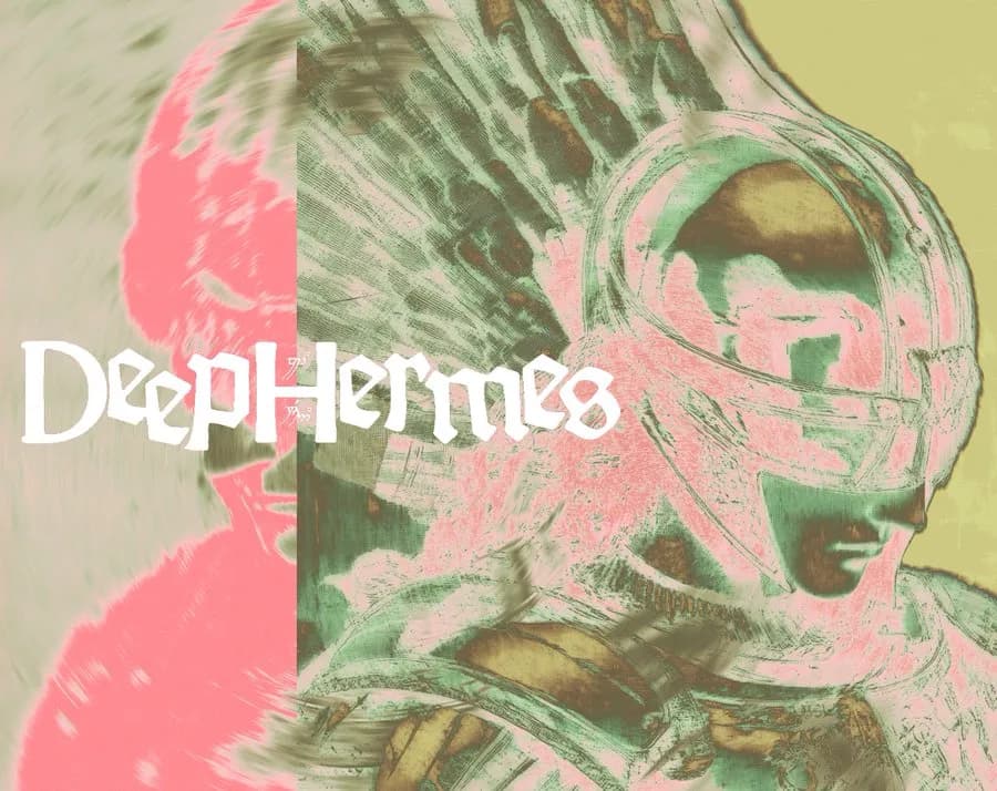 لوگوی شرکت نووس ریسرچ و عبارت Hermes در پسزمینهای آبی-بنفش
