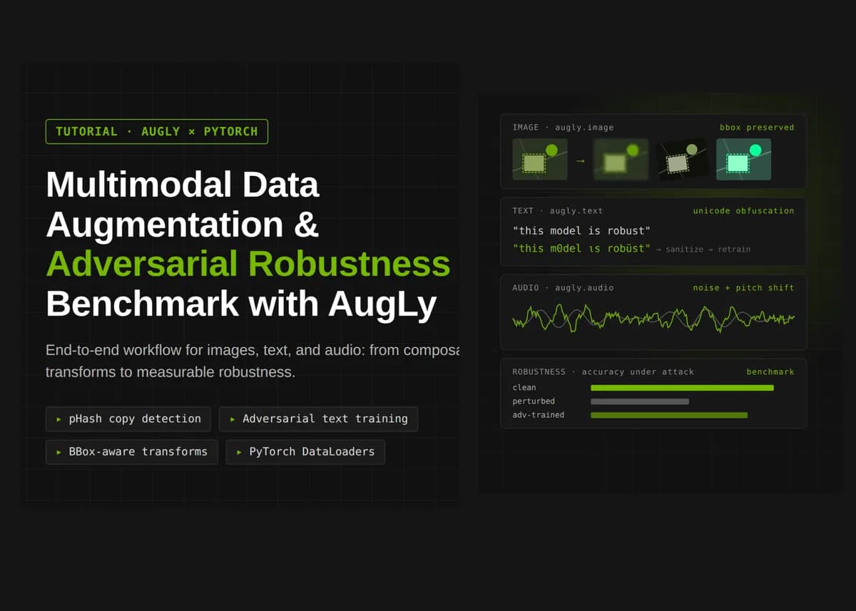 معیار سرتاسری افزایش داده چندوجهی و پایداری خصمانه با AugLy برای تصویر، متن، صوت و PyTorch