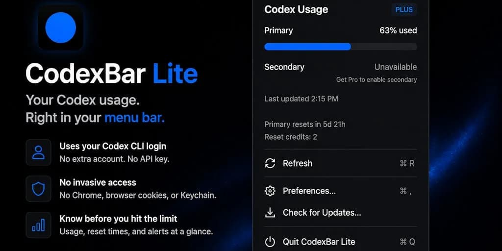 ردیاب Codex حریمخصوصیمحور برای منوی macOS