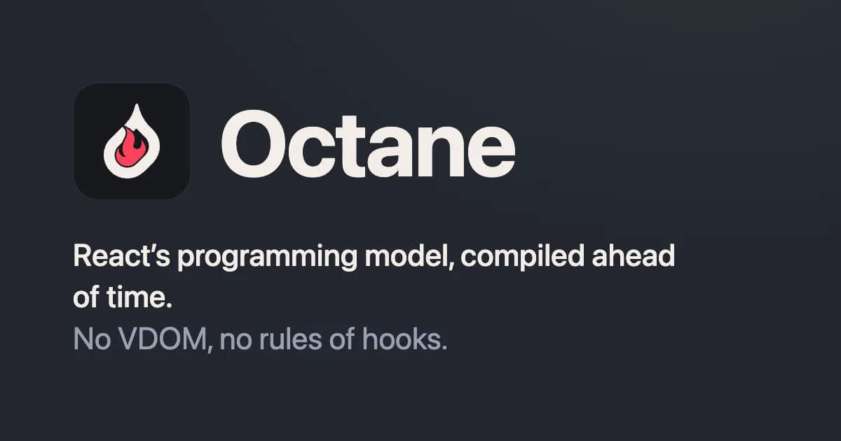 لوگوی Octane، مدل برنامهنویسی React با کامپایلر.