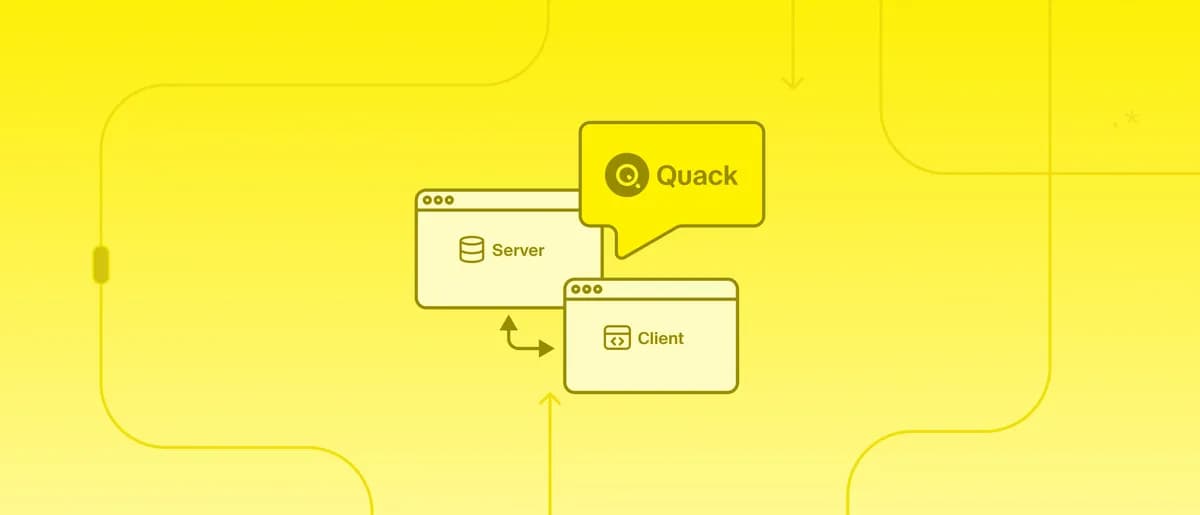 نمودار پروتکل Quack برای ارتباط کلاینت-سرور DuckDB