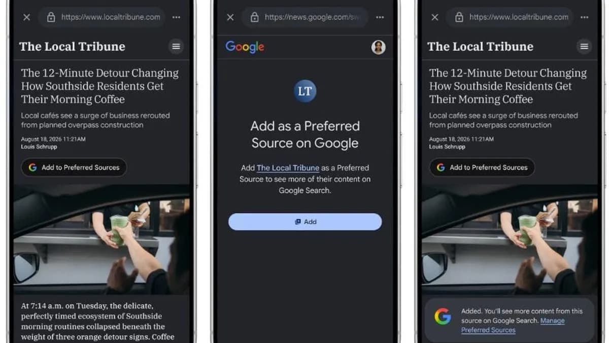 کاربر میخواهد یک ترجمه فارسی مختصر برای متن جایگزین تصویر (alt text) در مقالهای با عنوان "Google will let you tailor your D