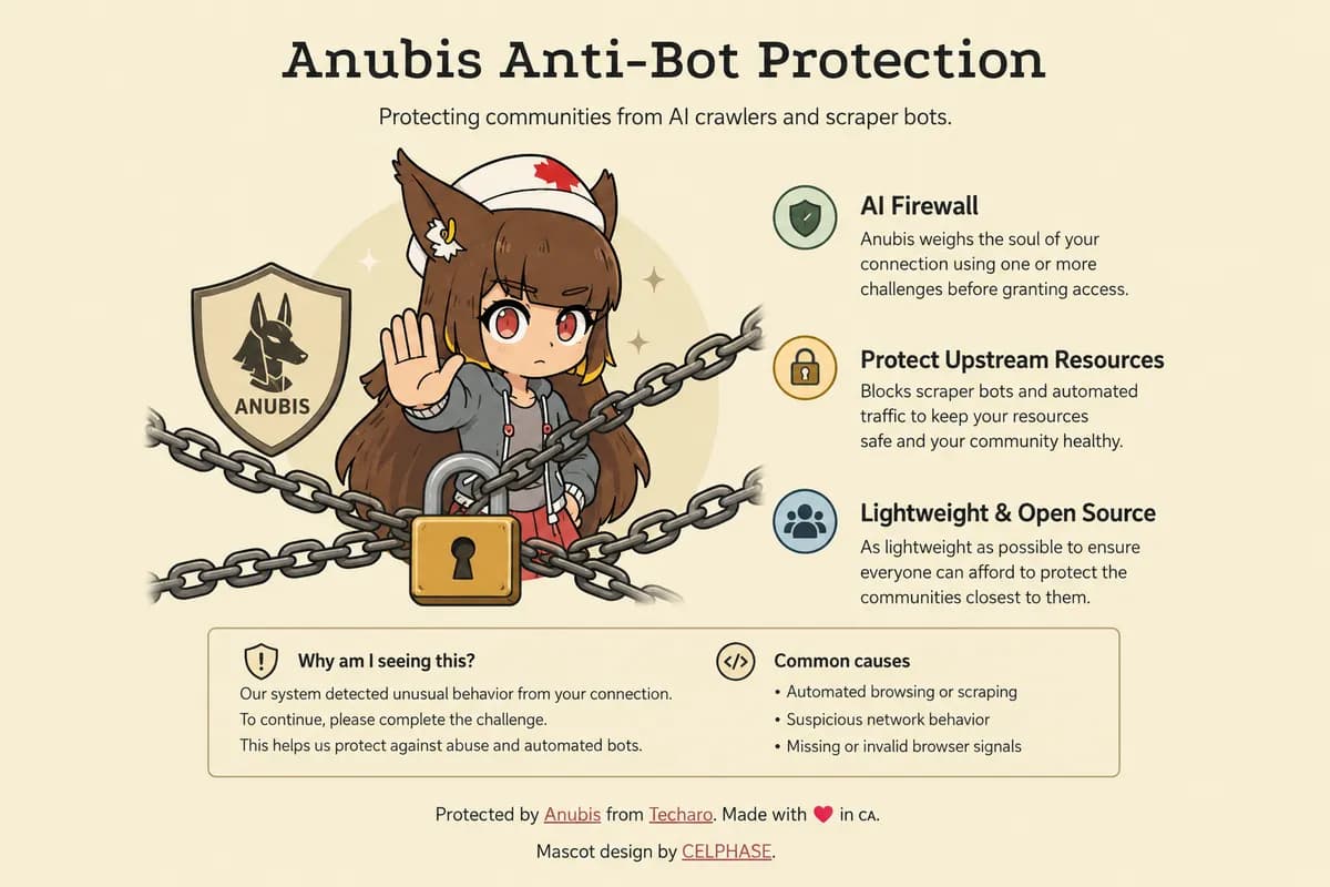 آزمایش فایروال متنباز ضدربات Anubis در برابر Requests، AsyncIO، Selenium و Playwright