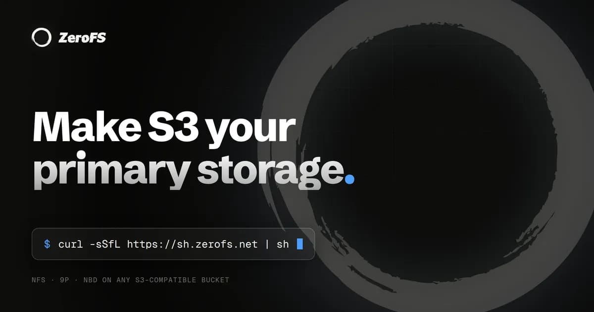 ZeroFS ذخیرهسازی ابری S3 را به دیسکهای POSIX با سرعت میکروثانیه تبدیل کرد