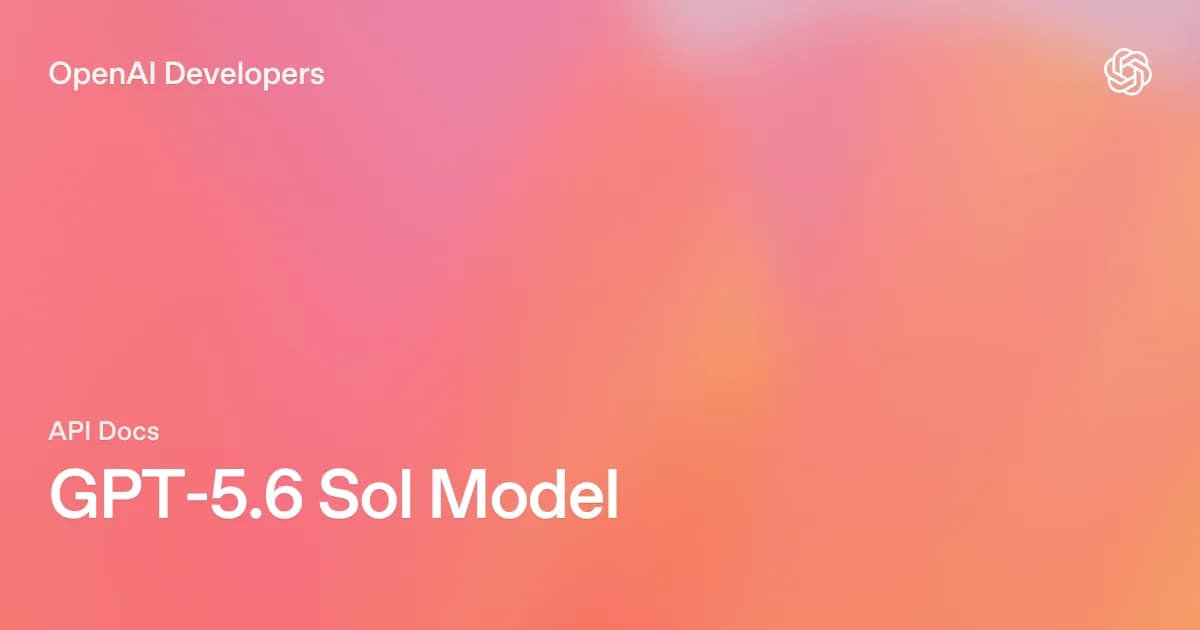 لوگوی مدل GPT-5.6 Sol شرکت OpenAI با API قابل دسترسی