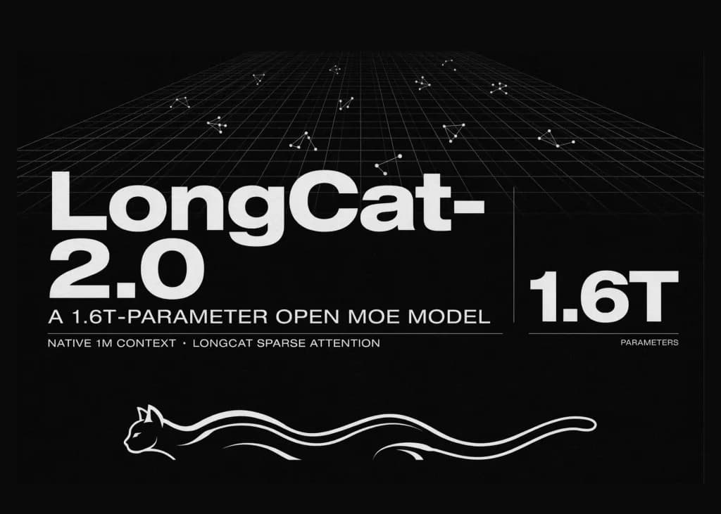 معرفی LongCat-2.0 توسط میتوان: مدل باز ۱.۶ تریلیون پارامتری MoE با کانتکست ۱ میلیونی و توجه پراکنده LongCat