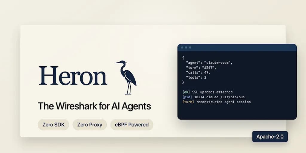 Heron: ابزار Wireshark برای عاملهای هوش مصنوعی - قابلیت مشاهده被动 با eBPF