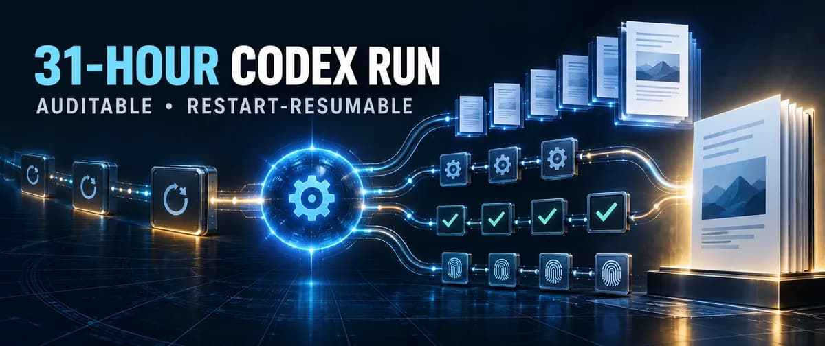 اجرای یک وظیفه Codex به مدت ۳۱ ساعت: بازماندن از راهاندازی مجدد و ساخت خط تولید کتاب درسی قابلحسابرسی