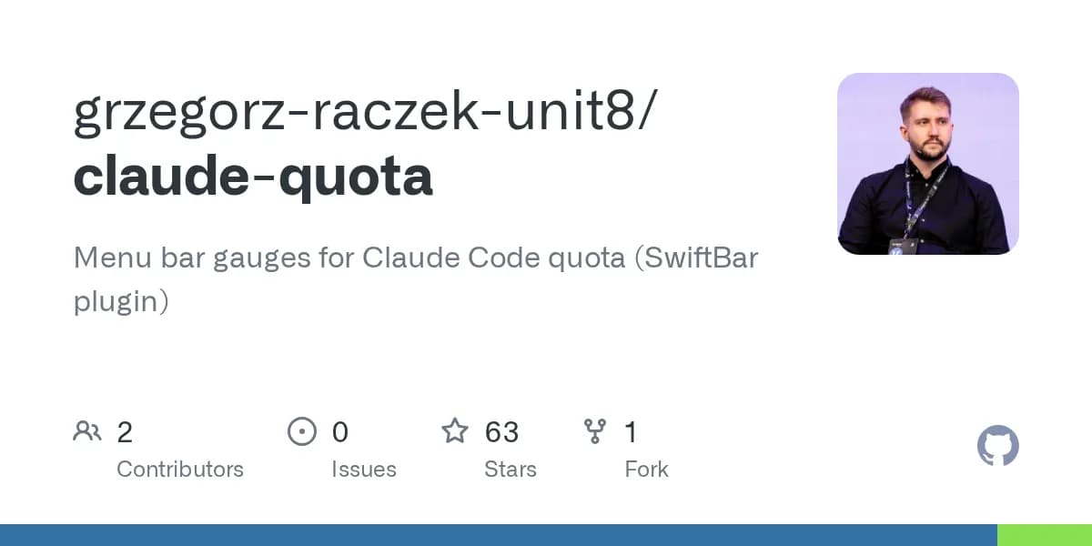 چگونه claude-quota سهمیههای استفاده از Claude Code را در منوی مک بصری میکند؟