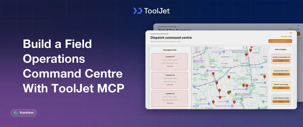 مرکز فرماندیسپاچ با ToolJet MCP بسازید