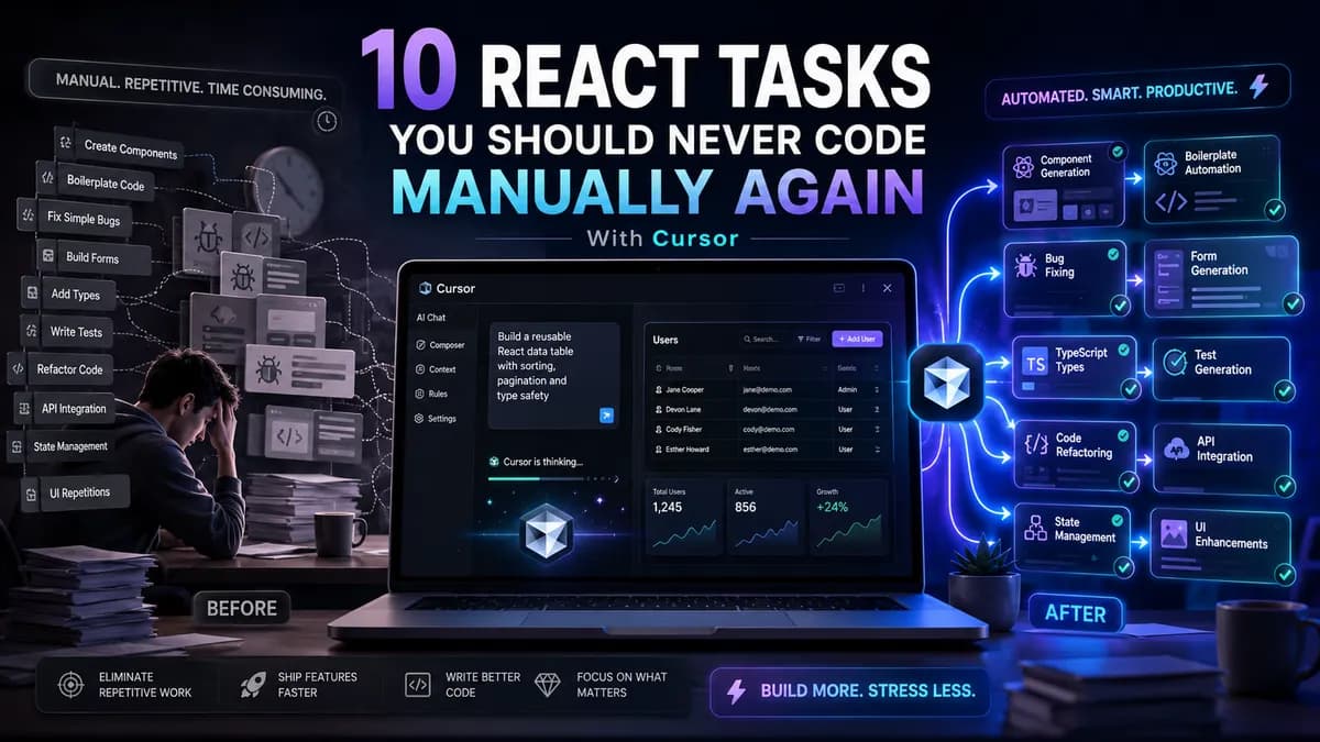 10 کار React که دیگر نیازی به کدنویسی دستی ندارید با Cursor