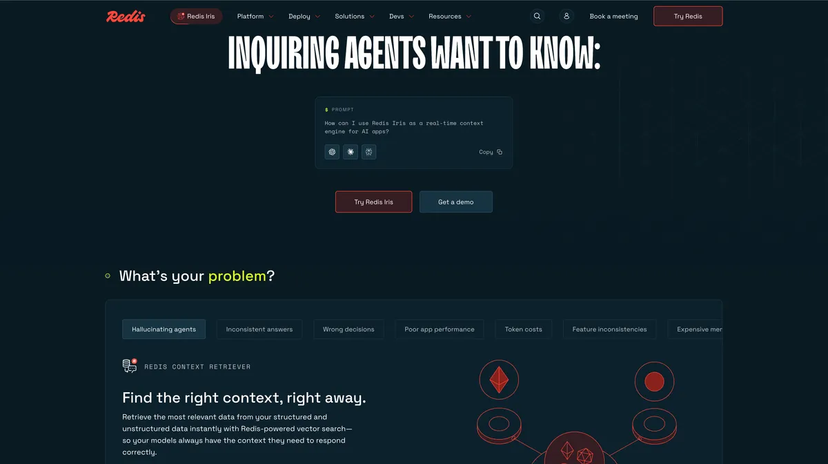 Redis home page screenshot