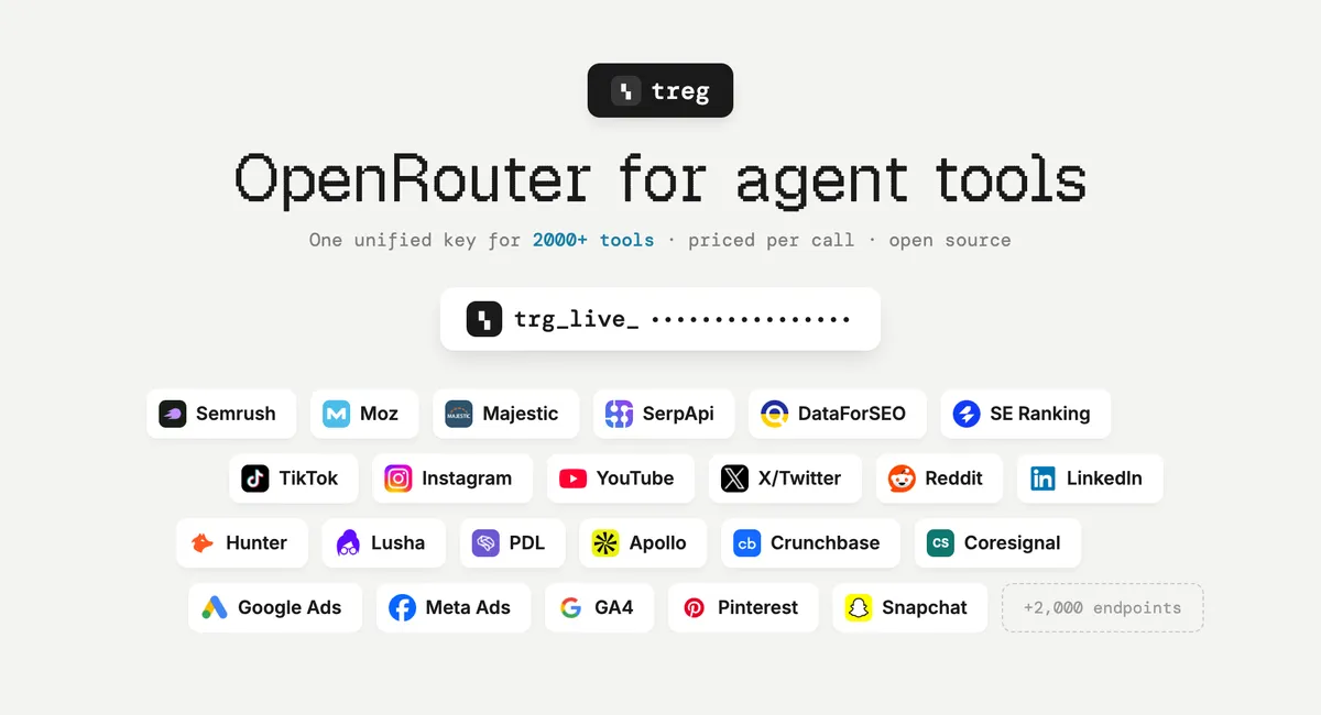 مخزن Treg: دروازهباز OpenRouter برای ابزارهای عامل هوشمند. عضویت در جامعه کاربری: discord.gg/6mQYYfFMAn