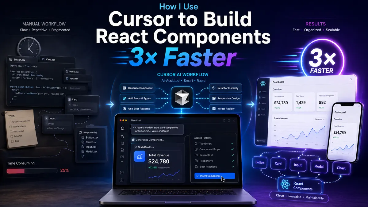 نحوه استفاده من از Cursor برای ساخت کامپوننتهای React سه برابر سریعتر