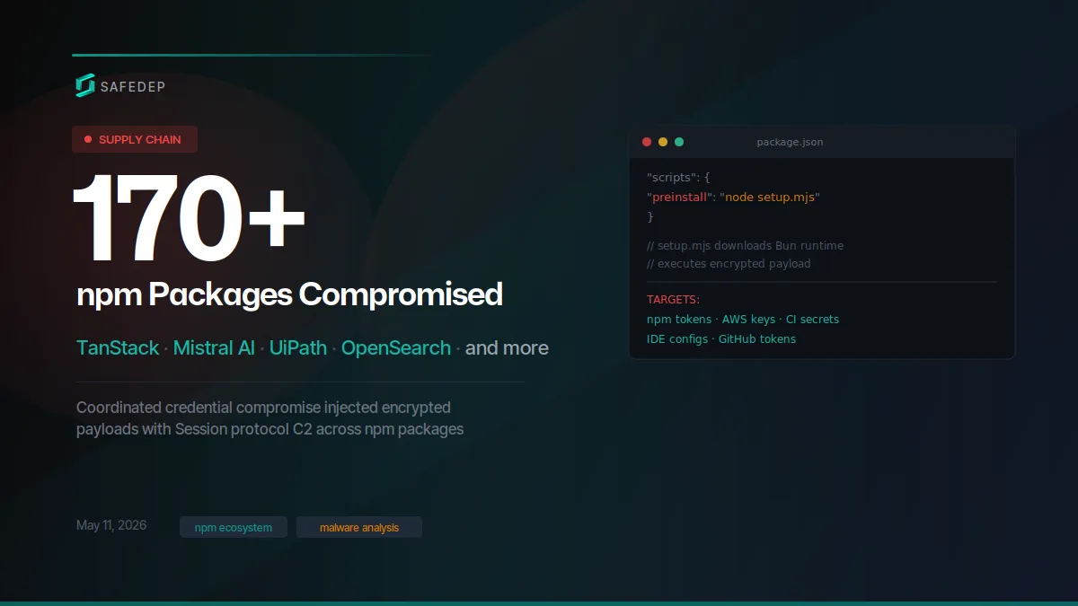 Mass Supply Chain Attack Hits TanStack, Mistral AI npm and PyPI Packages
