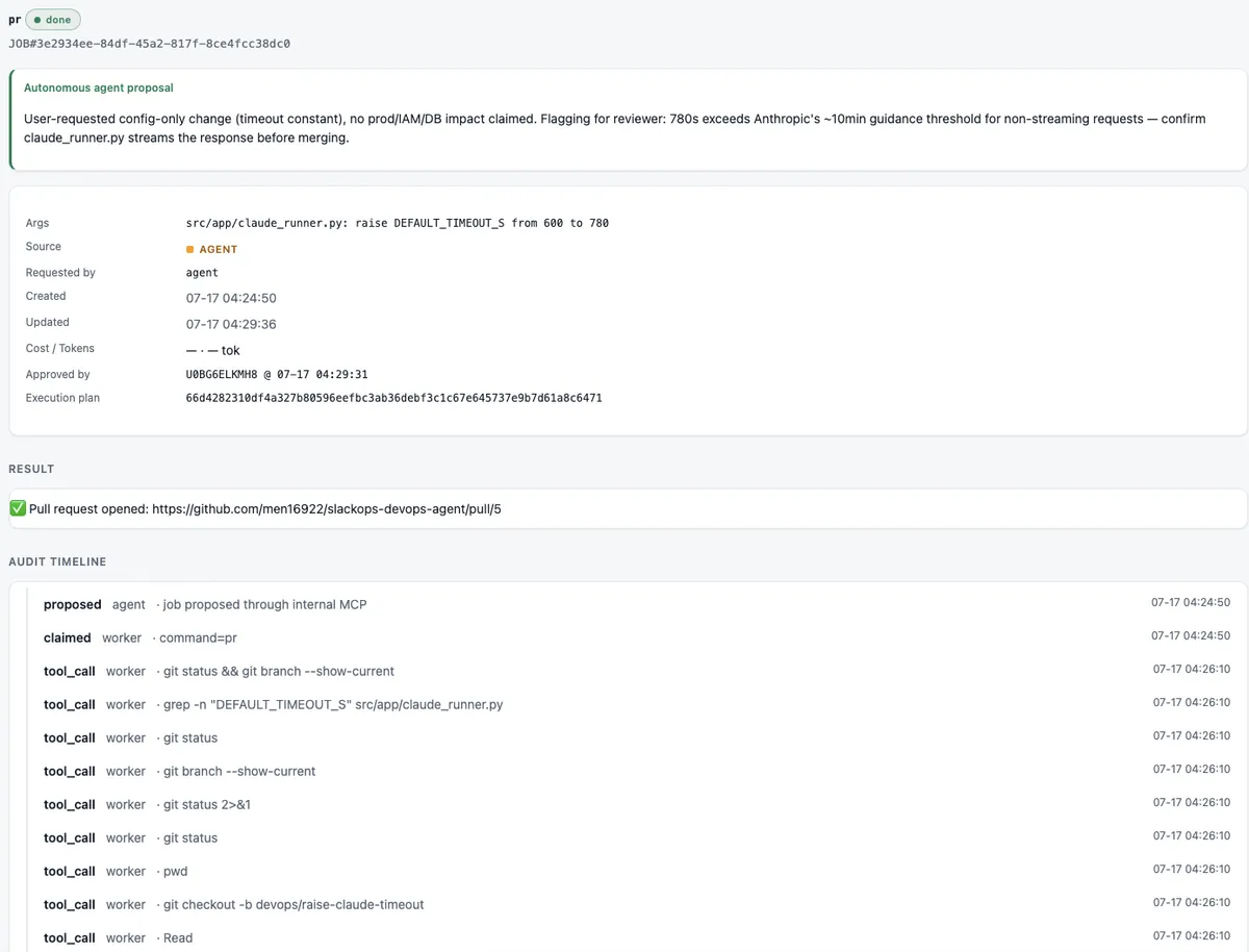 ساخت عامل امن هوش مصنوعی DevOps: از تشخیص Slack تا درخواست ادغام تأییدشده