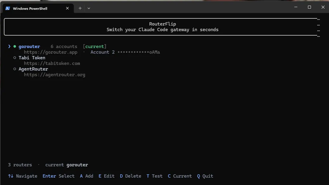 لوگوی RouterFlip: ابزاری ساده برای تست و جابجایی روترها، حسابها و مدلهای Claude Code