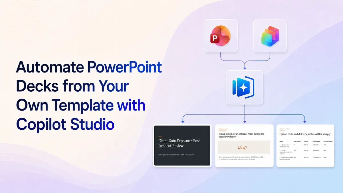 ایجاد خودکار اسلایدهای پاورپوینت از قالب سفارشی با Copilot Studio