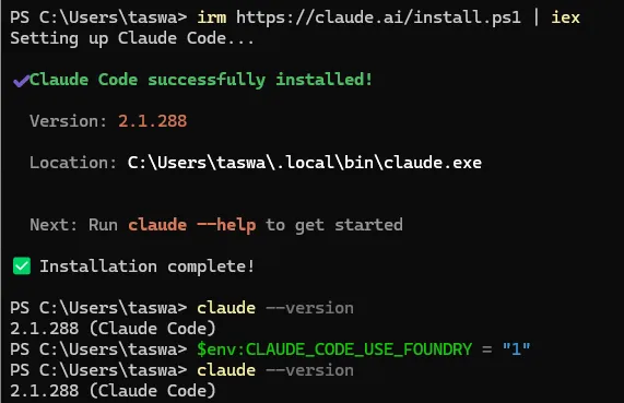 استفاده از Claude Code Opus 5.5 با Microsoft Foundry در VS Code