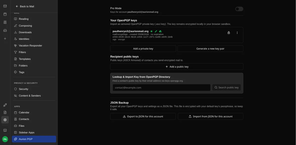 رابط کاربری مشابه ProtonMail، اما کاملاً متنباز و قابل میزبانی شخصی