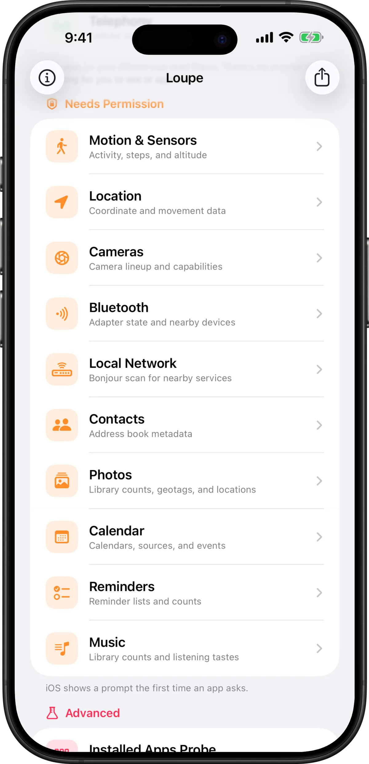 لوپ: اپلیکیشن iOS با تمرکز بر حریم خصوصی که آگاهی شما را از دسترسی‌های اپ‌های بومی افزایش می‌دهد.