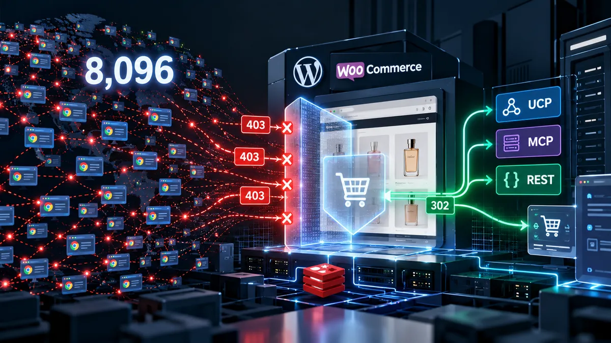 Cover image for 8,096 IPs, One WooCommerce Cart Attack: How We Protected the Cart Without Blocking AI Commerce