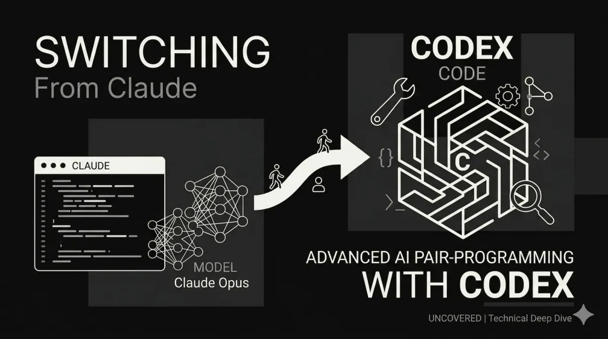 تصویری از رابط Codex در حال کدنویسی، نماد مهاجرت توسعهدهندگان از Claude Code.