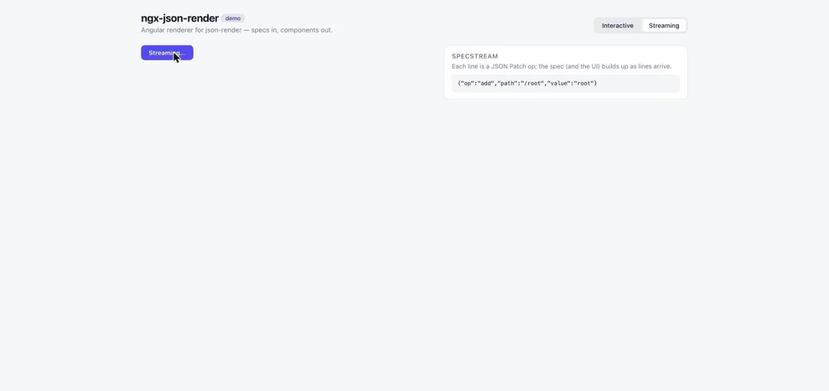 رابط کاربری تولیدی در انگولار: جریان JSON از مدل زبانی، تبدیل به کامپوننت واقعی
