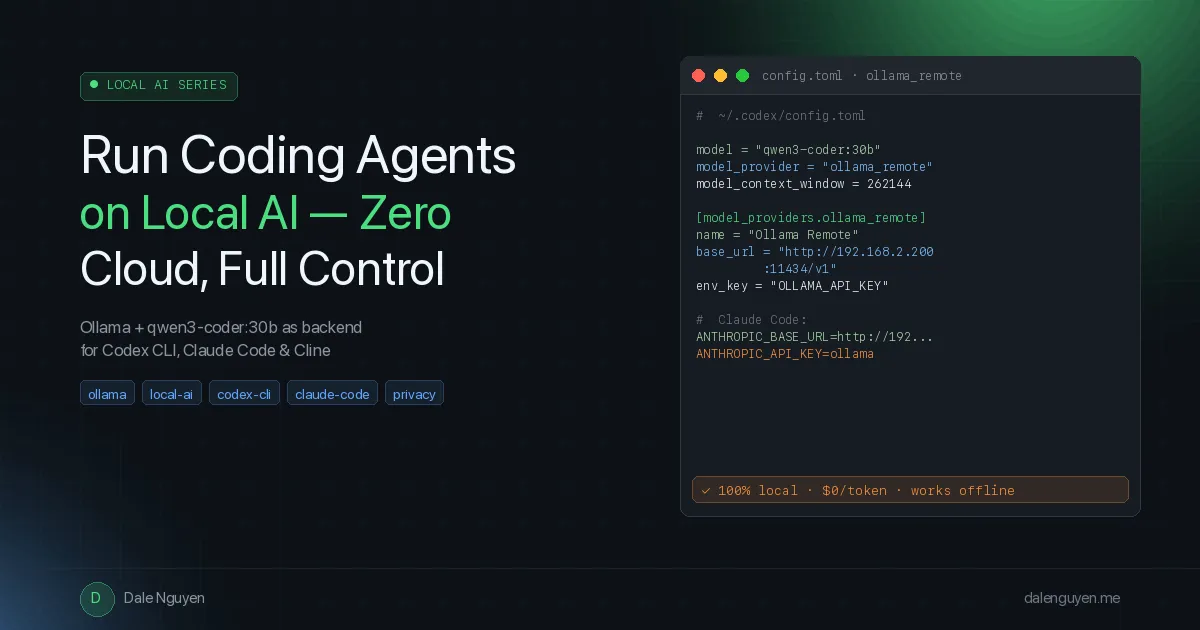 Cover image for Run Coding Agents on Local AI — Zero Cloud, Full Control