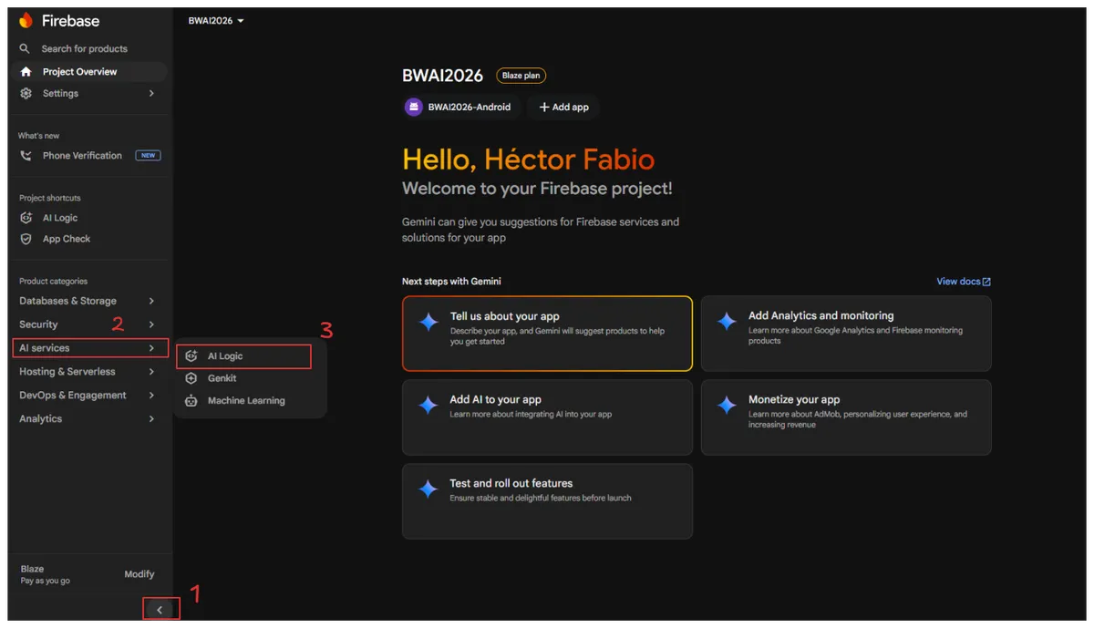 پیکربندی Firebase AI Logic در اندروید برای استفاده از مدلهای Gemini