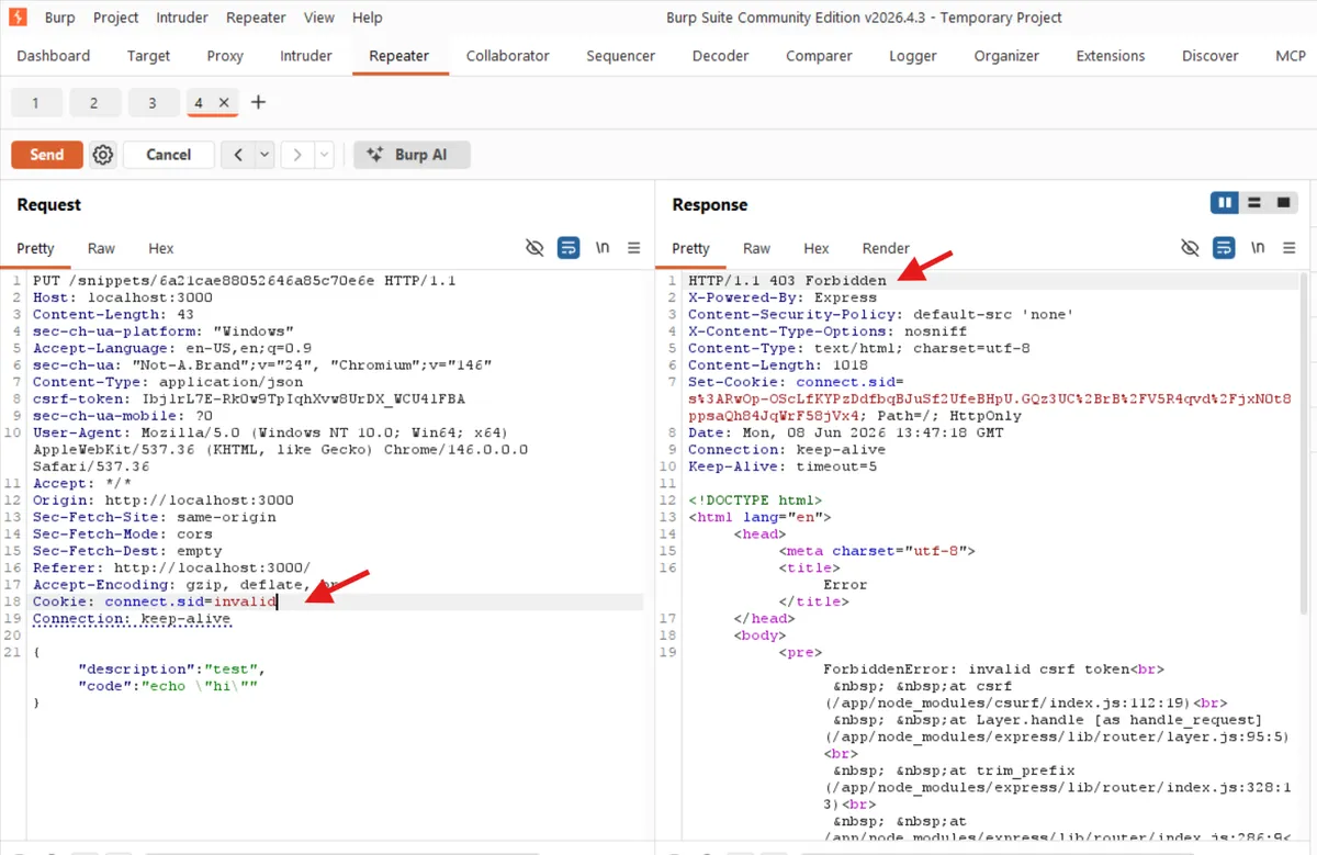 محیط Claude Code در حال اجرای تست نفوذ