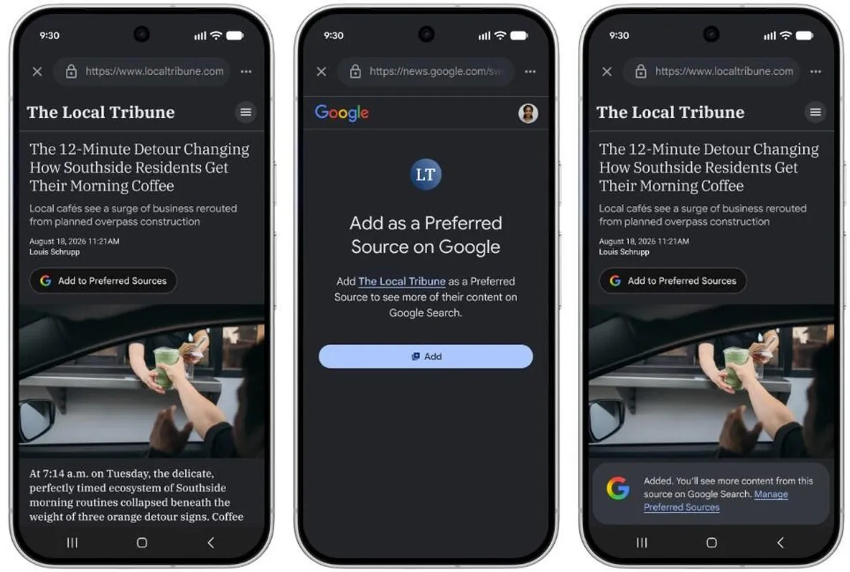 کاربر میخواهد یک ترجمه فارسی مختصر برای متن جایگزین تصویر (alt text) در مقالهای با عنوان "Google will let you tailor your D