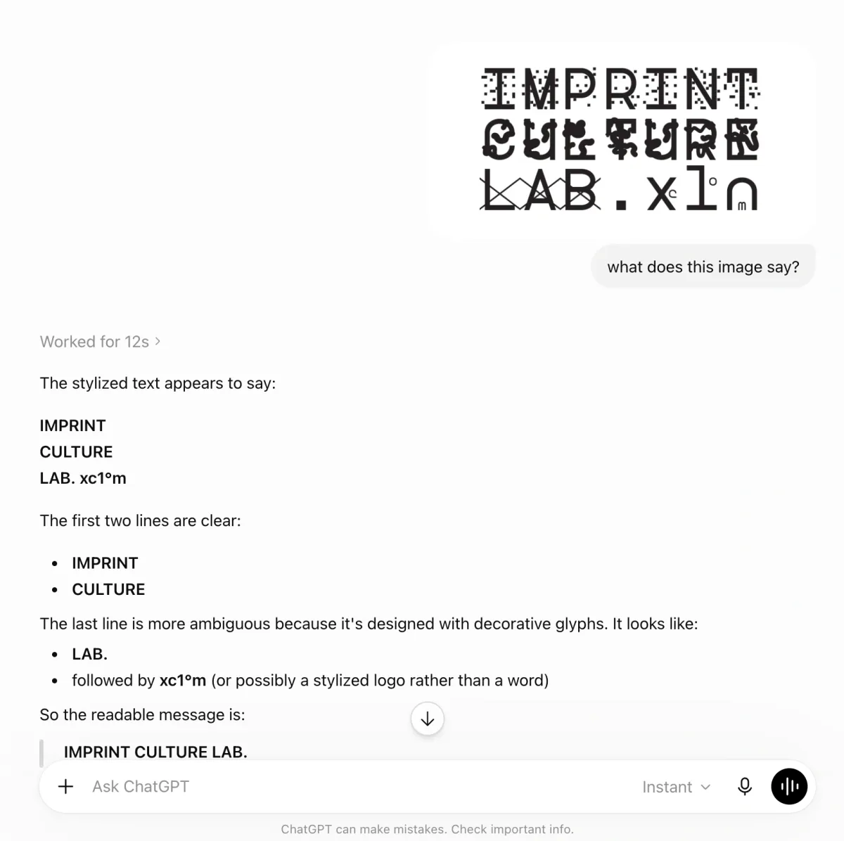 ChatGPT easily reads the text in this image