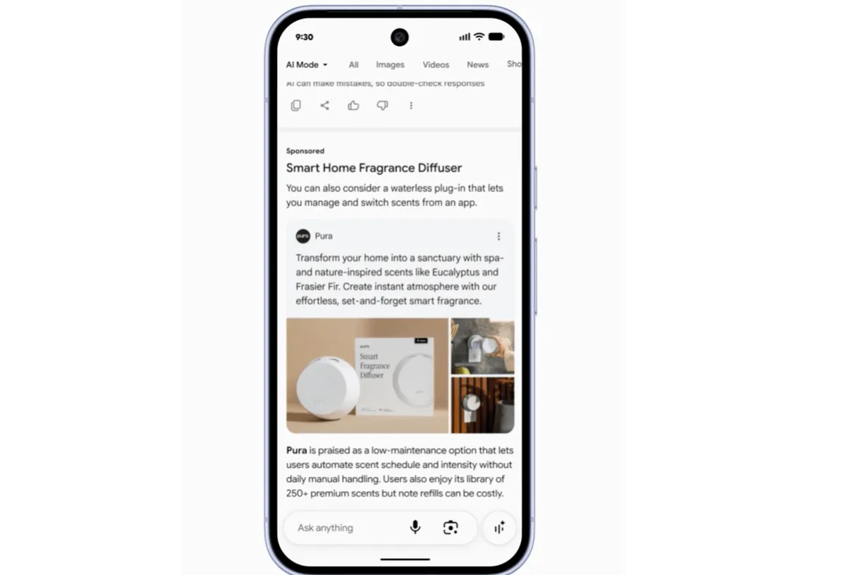 The new AI Mode ad format looks like it will take up a large part of its response.