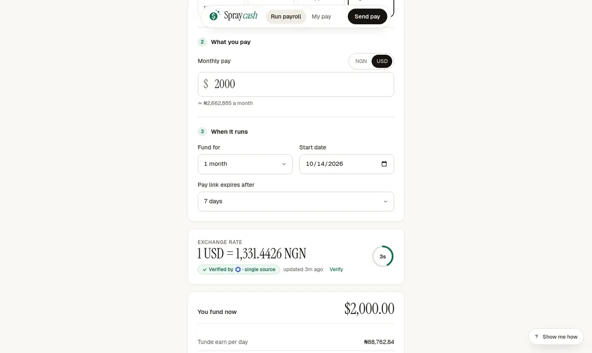طراحی رابط کاربری Spraycash با Kimi K3 در Devin