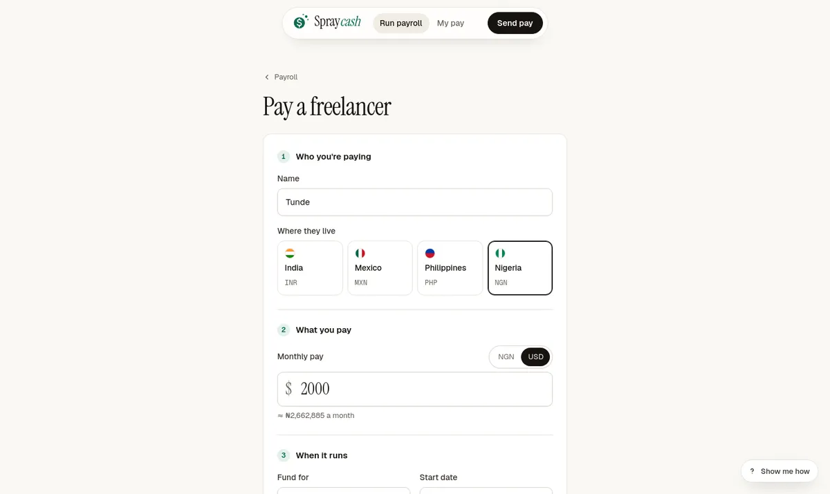 طراحی رابط کاربری Spraycash با Kimi K3 در Devin