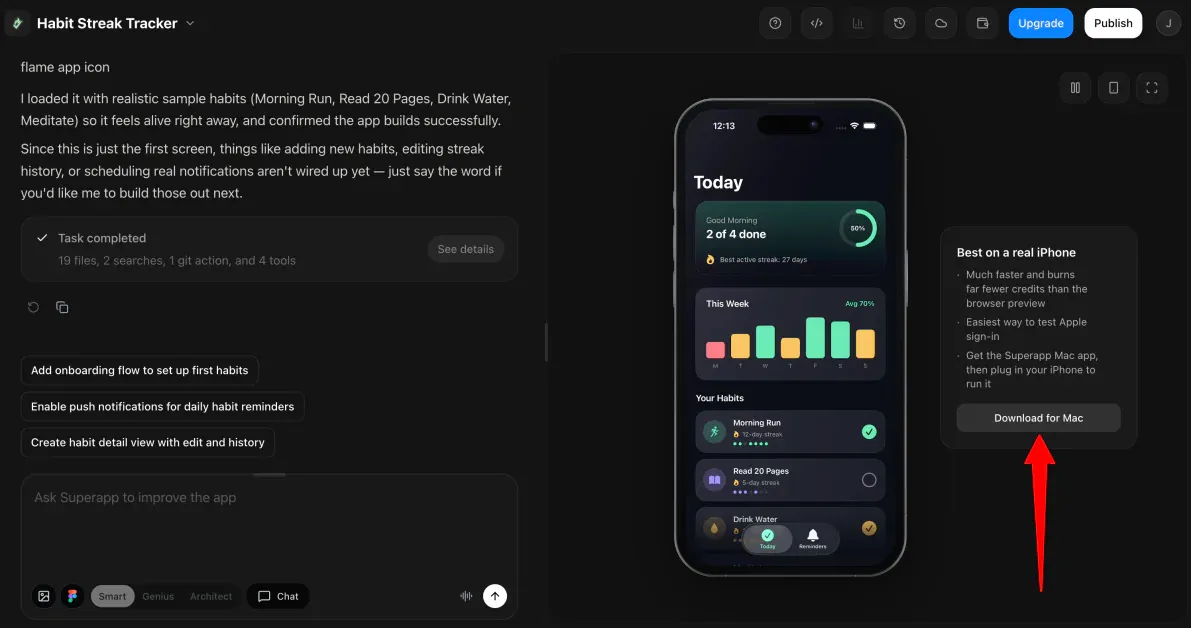 بررسی سوپراپ: ساخت یک اپ iOS با تنها یک پرامپت