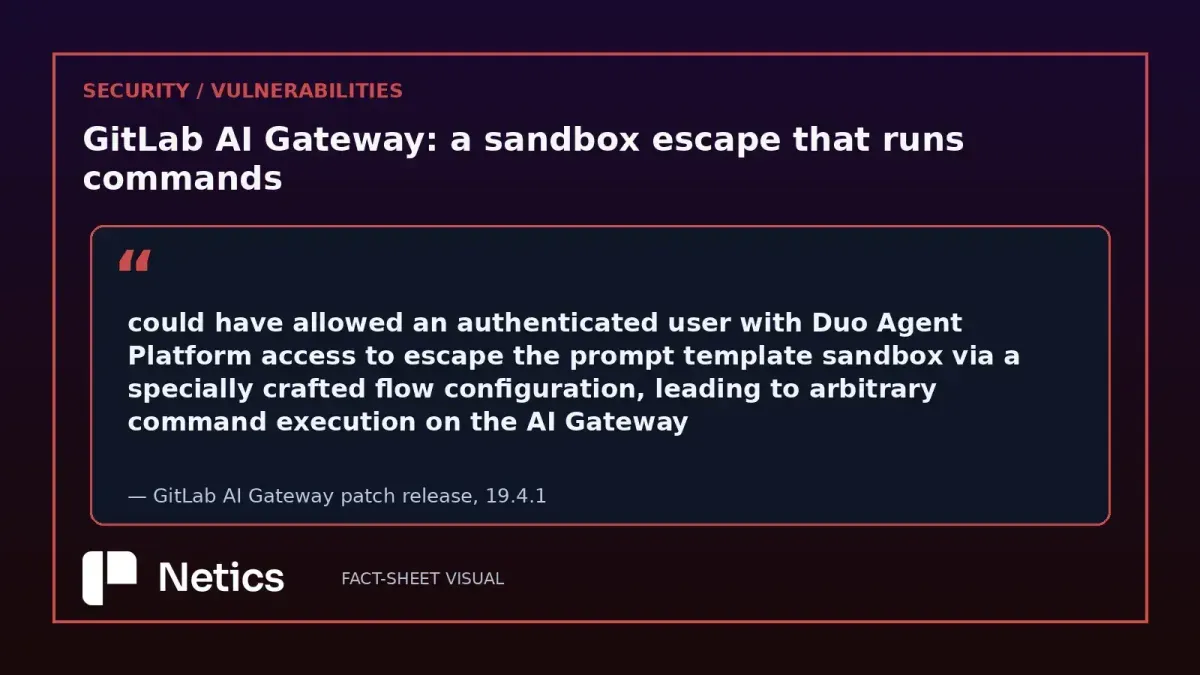 فرار از محیط ایزوله AI Gateway گیتلب منجر به اجرای دستور در سرورهای خودمیزبان شد