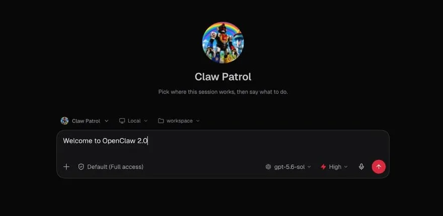 انگشتان رباتیک OpenClaw 2.0 در حال برداشتن یک سیب سبز، با پس‌زمینه تاریک آزمایشگاهی