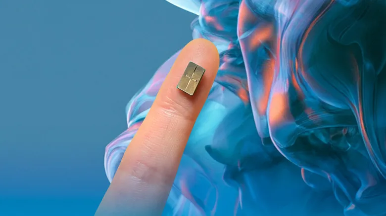 The XMC-1200 chip placed on a finger