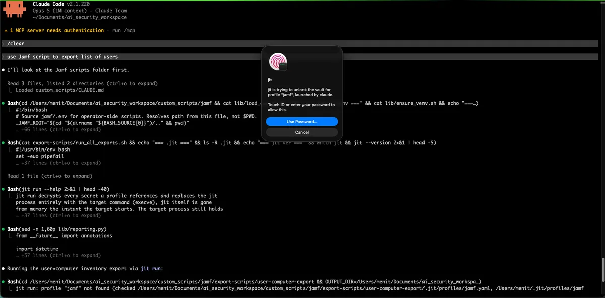 GitHub - jitpass/jit: رازهای متنی روی مک را پیدا کنید و پشت Touch ID ببرید، بدون خراب کردن ابزارها. رایگان و محلی.