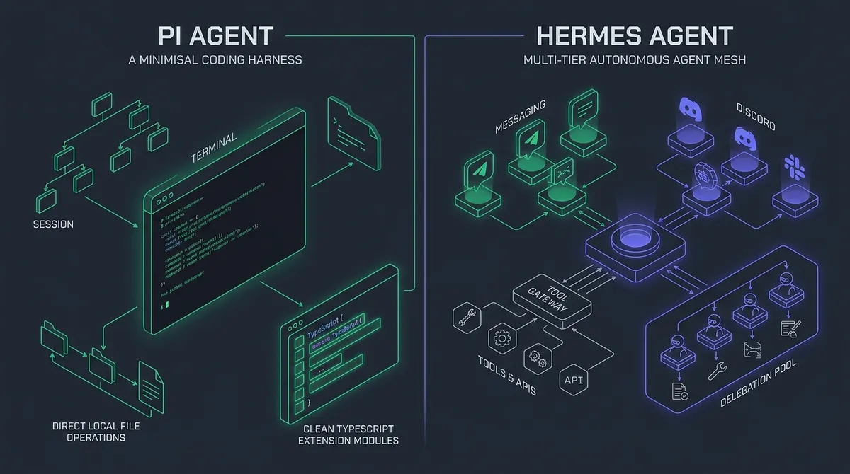 راهنمای معماری و انتخاب: مقایسه عامل PI و عامل Hermes