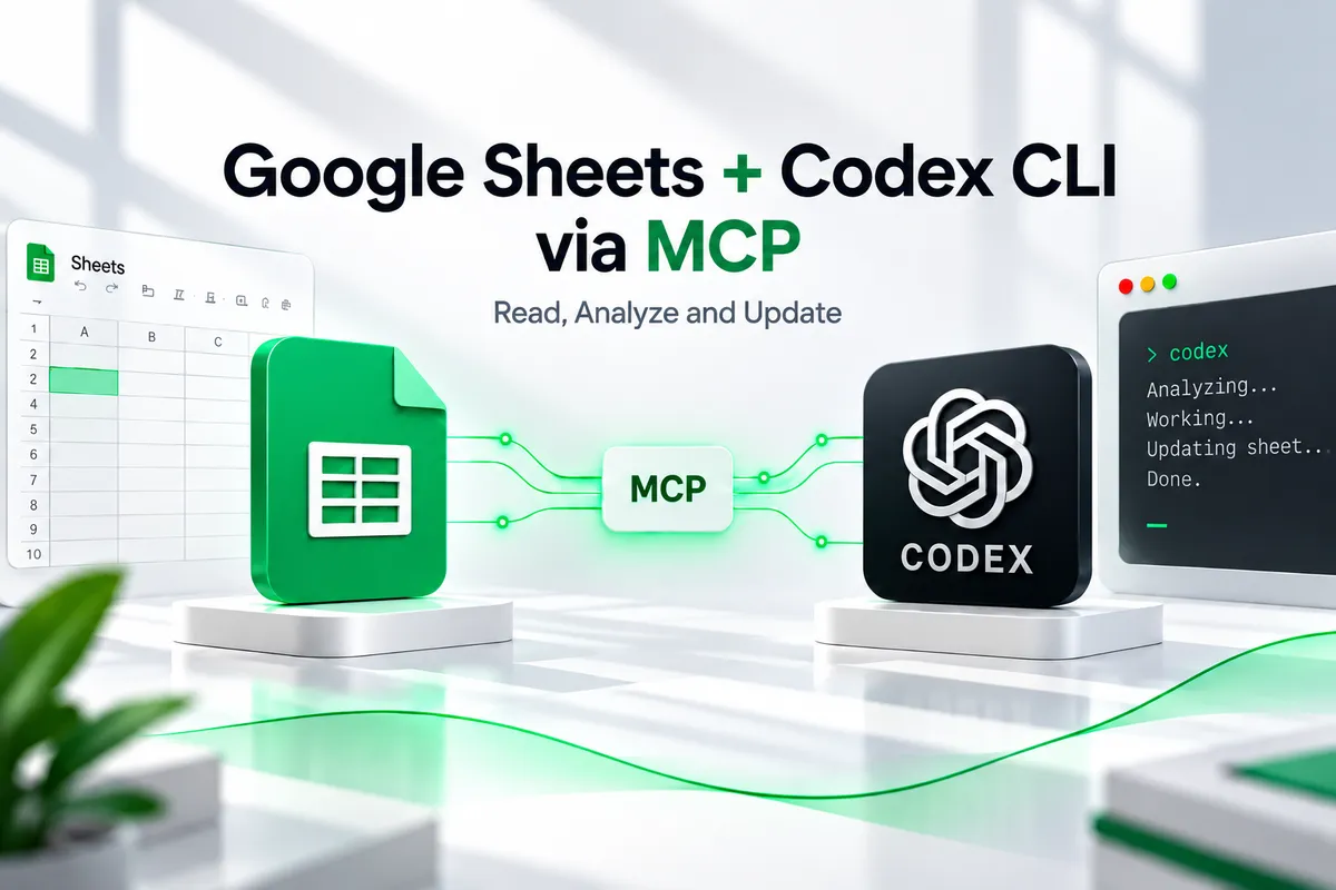 برگههای گوگل + Codex CLI از طریق MCP: خواندن، تحلیل و بهروزرسانی داده با هوش مصنوعی