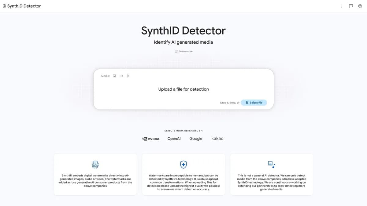وبسایت جدید SynthID گوگل محتوای تولیدشده با هوش مصنوعی را شناسایی میکند
