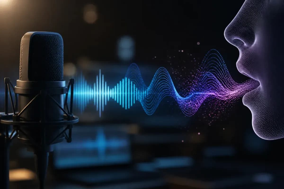 لوگوی مایکروسافت در کنار نماد هوش مصنوعی گفتار MAI-Transcribe-2 و MAI-Voice-2