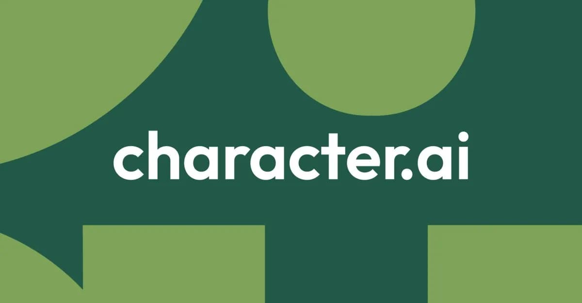لوگوی Character.AI روی پسزمینهای تیره با نماد چتبات رنگارنگ