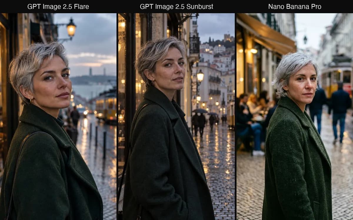 مقایسه سه مدل تصویرساز هوش مصنوعی با یک پرامپت یکسان: GPT Image 2.5 Flare، Sunburst و Nano Banana Pro